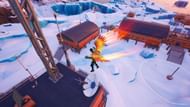 Land on this rooftop in Lonely Labs to get a "Crow's" eye view of the POI (Image via Epic Games/Fortnite)